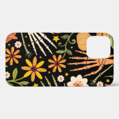 Halloween nahtloses Muster mit Knochen und Blumen Case-Mate iPhone Hülle (Rückseite (Horizontal))