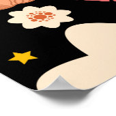 Halloween nahtloses Muster mit Knochen und Blumen Poster (Ecke)