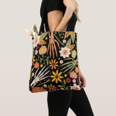 Halloween nahtloses Muster mit Knochen und Blumen Tasche (Von Nahem)