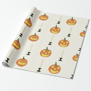 Halloween nahtloses Muster mit Kürbissen und Kerze Geschenkpapier