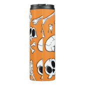 Halloween nahtloses Muster mit Schädel und Knochen Thermosbecher (Rückseite)