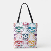 Halloween nahtloses Muster mit Schädeln. farbig b Tasche (Rückseite)