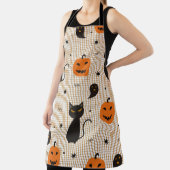 Halloween nahtloses Muster mit schwarzer Katze und Schürze (InSitu)