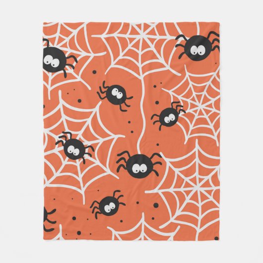Halloween nahtloses Muster mit Spinnen und Web. Fleecedecke (Vorderseite)