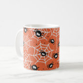 Halloween nahtloses Muster mit Spinnen und Web. Kaffeetasse (Vorderseite Links)