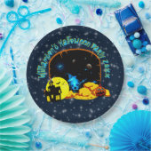 Halloween Name 20xx Höhle Blue Glow Skull Pumpkin Pappteller (Party)