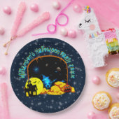 Halloween Name 20xx Höhle Blue Glow Skull Pumpkin Pappteller (Party)