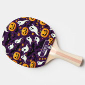 Halloween Name Bats Pumpkin Lila Pattern Luxus Tischtennis Schläger (Seitenansicht)
