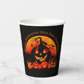 Halloween Name Jahr 20xx Glow Pumpkin Cat Web Pappbecher (Vorderseite)