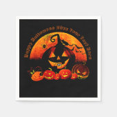 Halloween Name Jahr 20xx Glow Pumpkin Cat Web Serviette (Vorderseite)