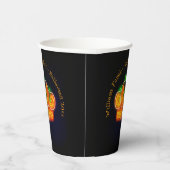 Halloween Name Jahr 20xx Neon Glow Look Pumpkin 9" Pappbecher (Rechts)