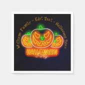 Halloween Name Jahr 20xx Neon Glow Look Pumpkin Serviette (Vorderseite)