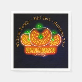 Halloween Name Jahr 20xx Neon Glow Look Pumpkin Serviette