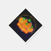 Halloween Name Jahr 20xx Neon Glow Look Pumpkin Serviette (Ecke)