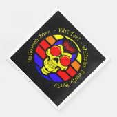 Halloween Name Jahr 20xx Text Retro Sunset Skull Serviette (Ecke)