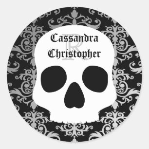 Halloween Name Monogramm Runder Aufkleber
