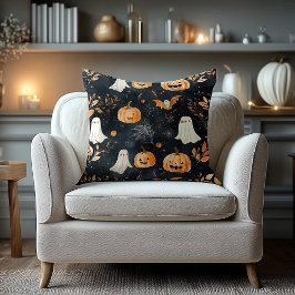Halloween Name Pillow – Pumpkins, Ghosts & Autumn  Kissen
