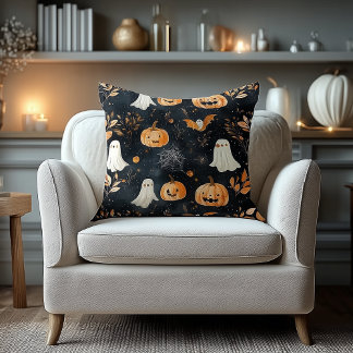 Halloween Name Pillow – Pumpkins, Ghosts & Autumn  Kissen