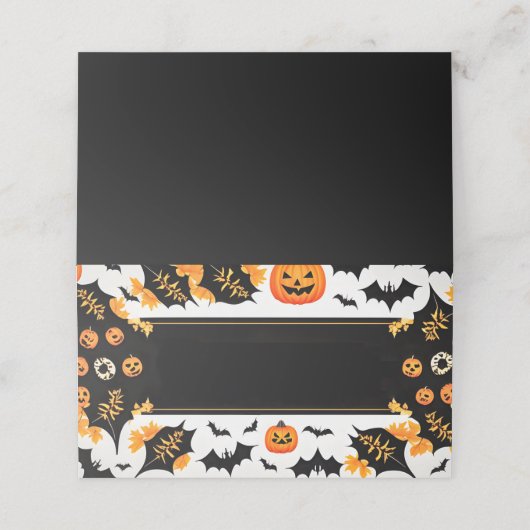 Halloween Name Platzkarte (Außenseite Aufgefaltet)