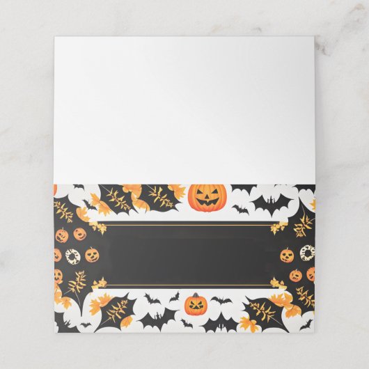 Halloween Name Platzkarte (Außenseite Aufgefaltet)
