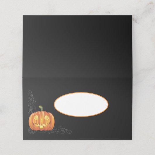 Halloween Name Platzkarten (Außenseite Aufgefaltet)