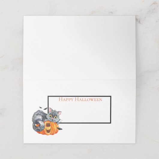 Halloween Name Platzkarten (Außenseite Aufgefaltet)