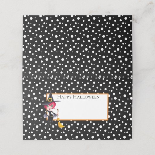 Halloween Name Platzkarten (Außenseite Aufgefaltet)