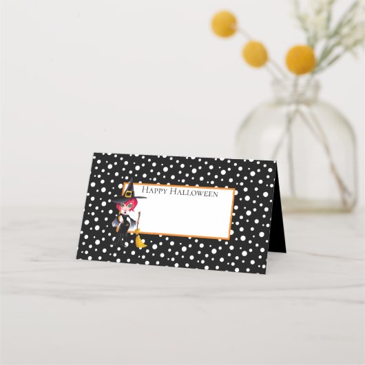 Halloween Name Platzkarten (Vorderseite)