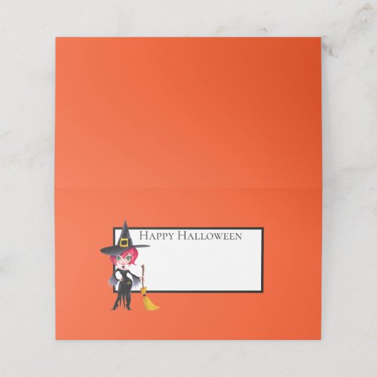 Halloween Name Platzkarten (Außenseite Aufgefaltet)