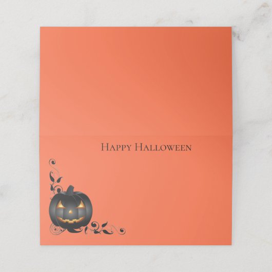 Halloween Name Platzkarten (Außenseite Aufgefaltet)