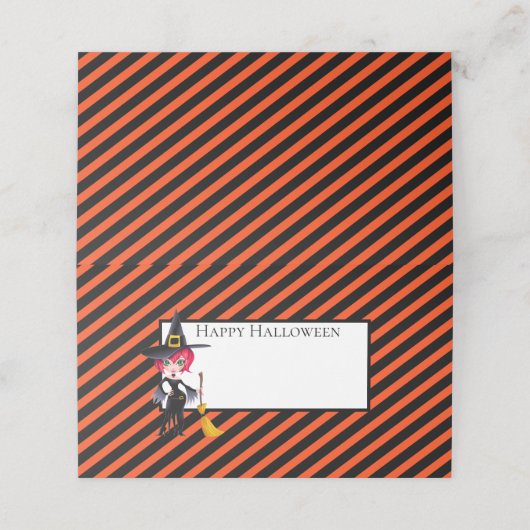 Halloween Name Platzkarten (Außenseite Aufgefaltet)