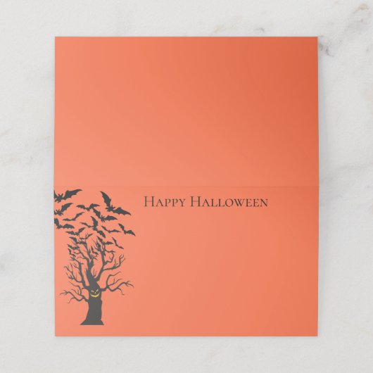 Halloween Name Platzkarten (Außenseite Aufgefaltet)