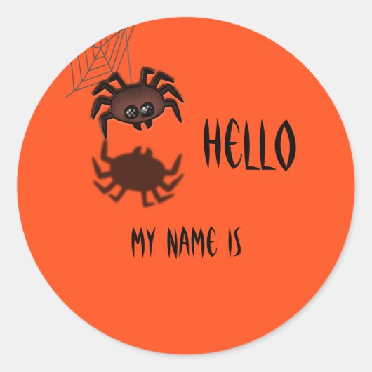 Halloween Name Tag Runder Aufkleber (Vorderseite)