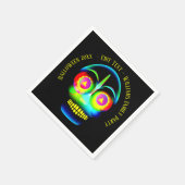 Halloween Name Year Neon Look Glow Blue Skull Serviette (Ecke)