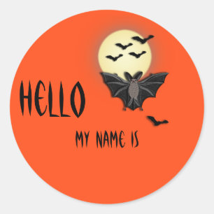 Halloween-Namensschild Runder Aufkleber