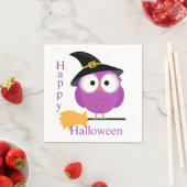 Halloween Napkin/Owl mit Hexenhut und Broom Serviette (Beispiel)