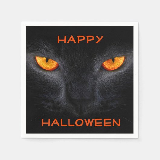 Halloween Napkin/Schwarze Katze Serviette (Vorderseite)