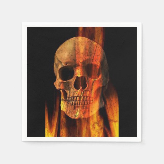 Halloween Napkin/Skulls am Feuer Serviette (Vorderseite)