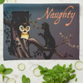 Halloween Naughty oder Nice Handtuch - Katze und S (Gefaltet)