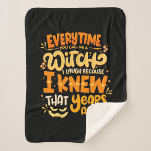 Halloween nennt ihr mich eine Hexe Sherpadecke