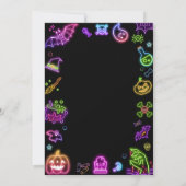 Halloween Neon Costume Party Einladung (Rückseite)