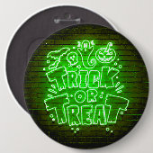 Halloween Neon Glow Look Green Trick Leckerei Part Button (Vorne & Hinten)