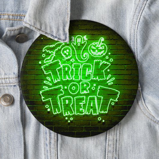 Halloween Neon Glow Look Green Trick Leckerei Part Button (Beispiel)