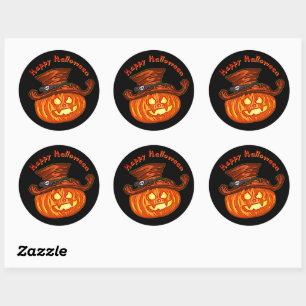 Halloween Neon Glow Look Pumpkin Party Runder Aufkleber