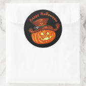 Halloween Neon Glow Look Pumpkin Party Runder Aufkleber (Tasche)