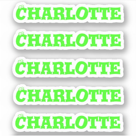 Halloween | Neon Green Name Aufkleber (Vorderseite)