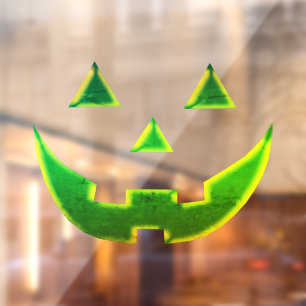 Halloween Neon Grün Jack o Laterne Gruselig Fensteraufkleber