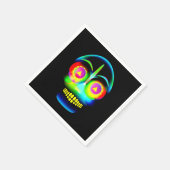 Halloween Neon Look Glow Blue Yellow Skull Serviette (Ecke)