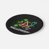 Halloween Neon Look Hat Ghost Web Party 7" Pappteller (Schrägansicht)