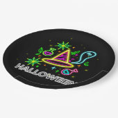 Halloween Neon Look Hat Ghost Web Party 9" Pappteller (Schrägansicht)
